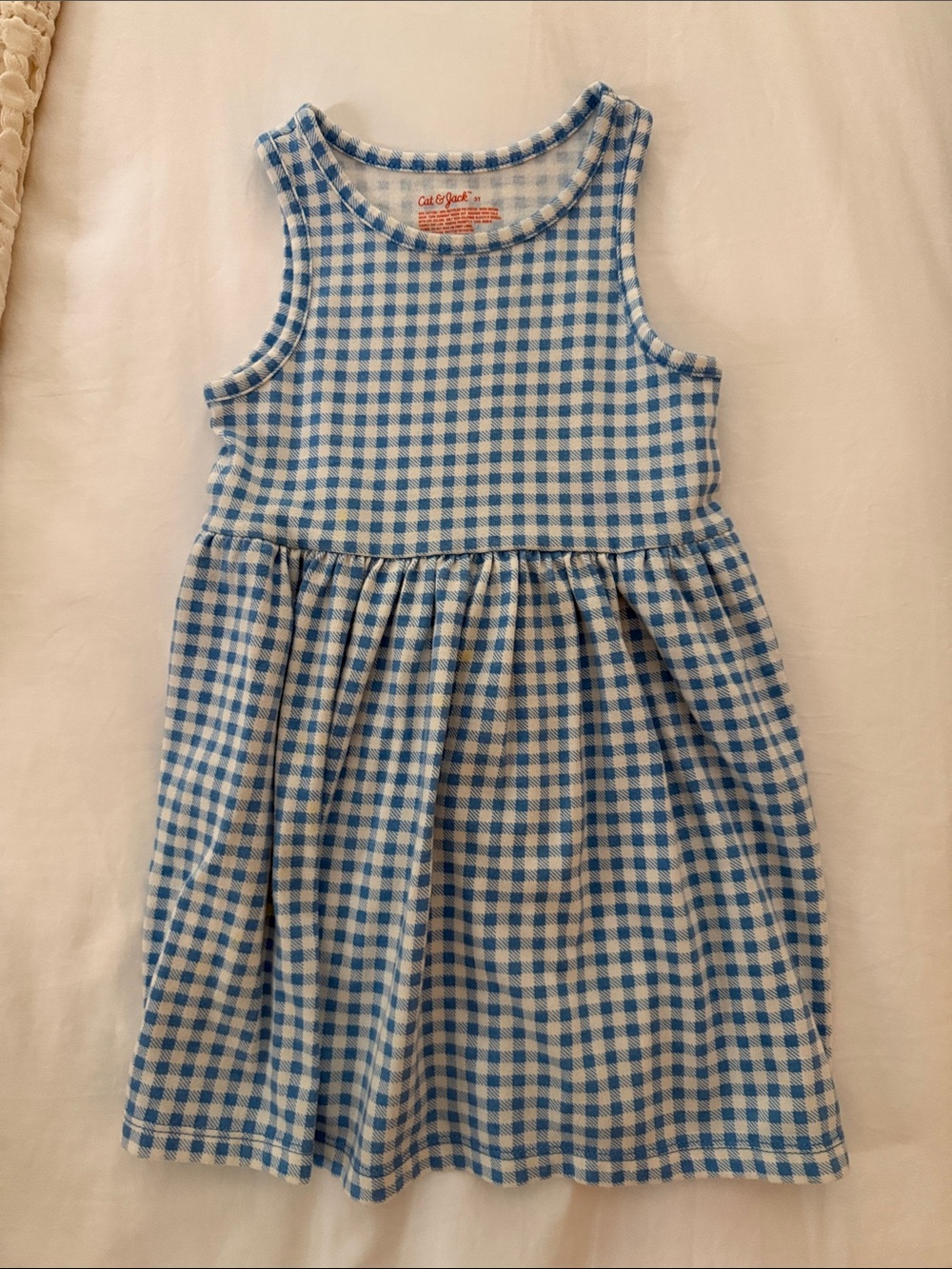 Cat & Jack Blue and White Gingham Tank Dress